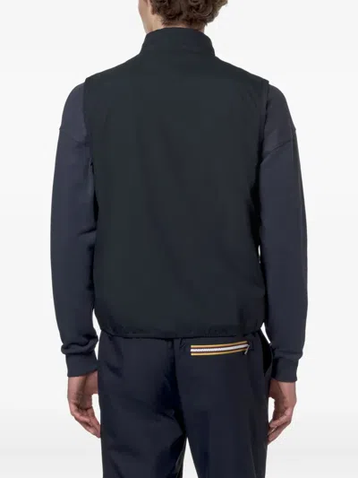 K-way Valen Stretch Dot Zip-fastening Sleeveless Vest In Blue