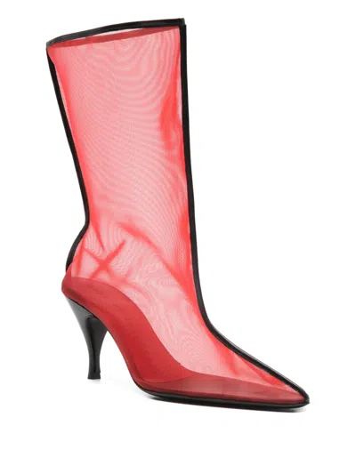 Herbert Levine Pointed-toe Mesh Boots In Multi