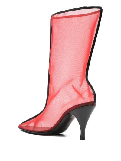 Herbert Levine Pointed-toe Mesh Boots In Multi