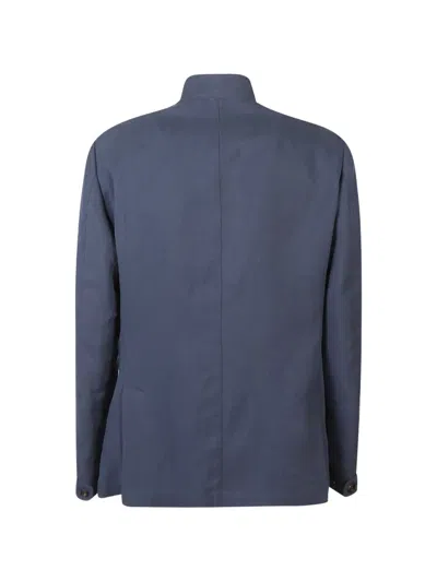 Eleventy Button Patch-pocket Jacket In Blue