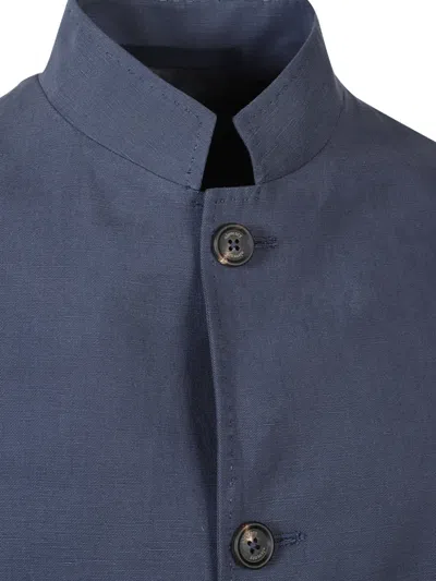 Eleventy Button Patch-pocket Jacket In Blue