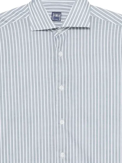 Fedeli Striped-pattern Shirt In Blue