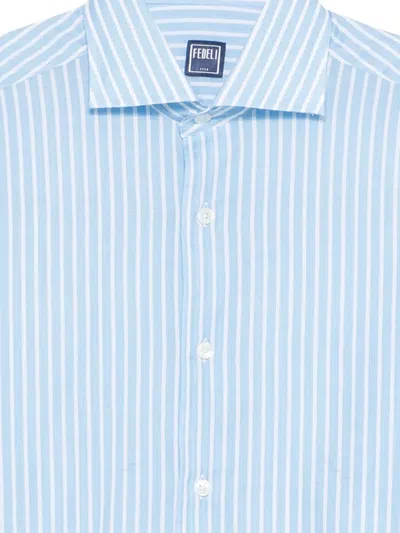 Fedeli Striped-pattern Shirt In Blue