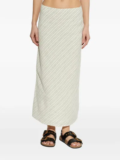 Samsoe & Samsoe Saagneta Striped Maxi Skirt In Neutral