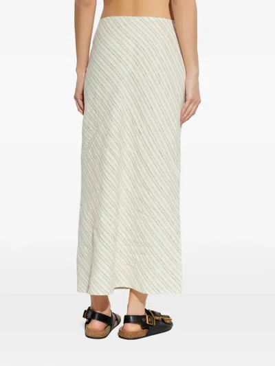 Samsoe & Samsoe Saagneta Striped Maxi Skirt In Neutral