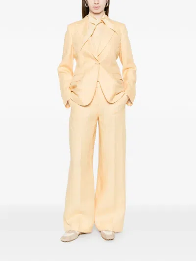 Weekend Max Mara Flap-pocket Blazer In Yellow