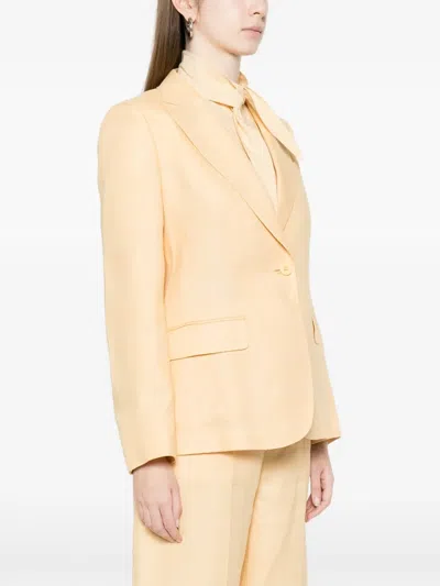 Weekend Max Mara Flap-pocket Blazer In Yellow