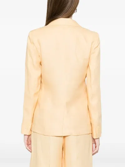 Weekend Max Mara Flap-pocket Blazer In Yellow
