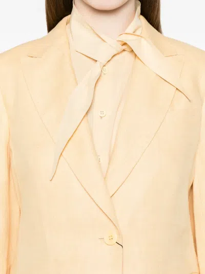 Weekend Max Mara Flap-pocket Blazer In Yellow