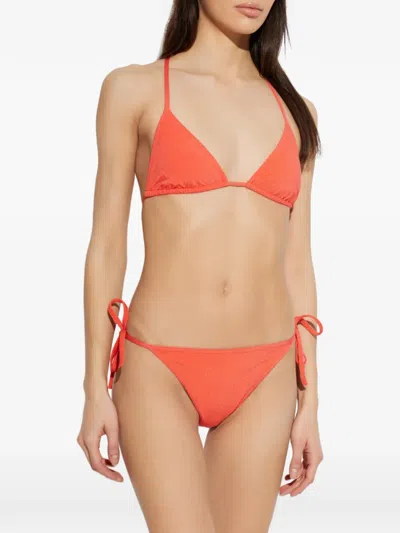 Balmain Tie-side Bikini In Orange