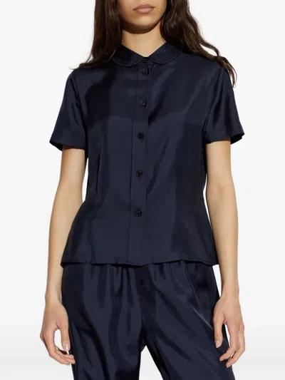 Rohe Silk Shirt In Blue