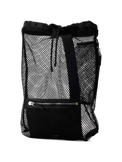 Tom Ford Mesh Backpack Featuring Practical Front Zip Pocket In Black