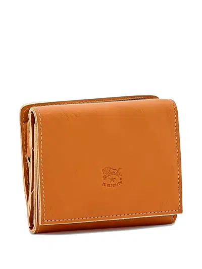 Il Bisonte Grained Foldover Wallet In Brown