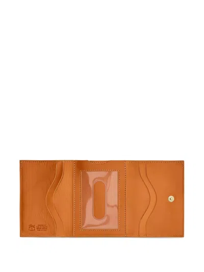 Il Bisonte Grained Foldover Wallet In Brown