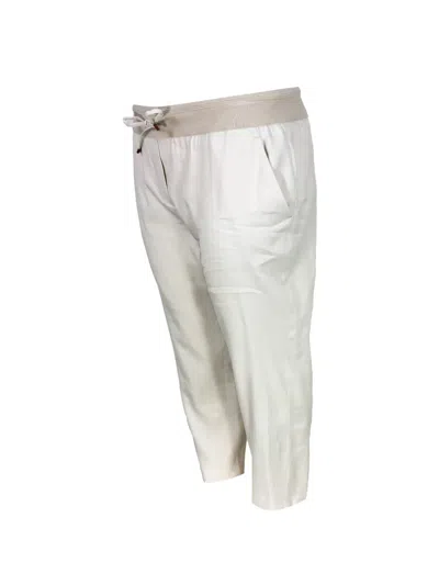 Lorena Antoniazzi Drawstring Trousers In White
