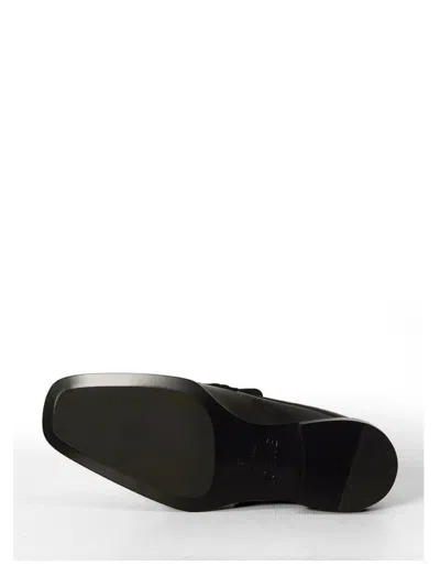 Loewe Black Leather Loafers