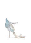 SOPHIA WEBSTER 'Evangeline' 3D glitter angel wing mirror leather sandals