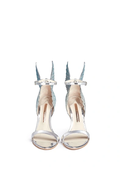 Shop Sophia Webster 'evangeline' 3d Glitter Angel Wing Mirror Leather Sandals