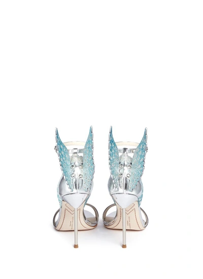 Shop Sophia Webster 'evangeline' 3d Glitter Angel Wing Mirror Leather Sandals