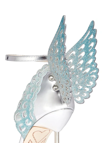 Shop Sophia Webster 'evangeline' 3d Glitter Angel Wing Mirror Leather Sandals