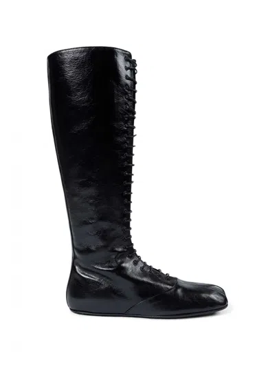 Ann Demeulemeester Ysha Boots In Semi-shiny Leather In Black