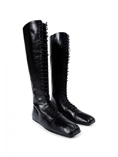 Ann Demeulemeester Ysha Boots In Semi-shiny Leather In Black