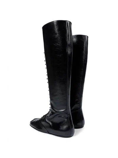 Ann Demeulemeester Ysha Boots In Semi-shiny Leather In Black