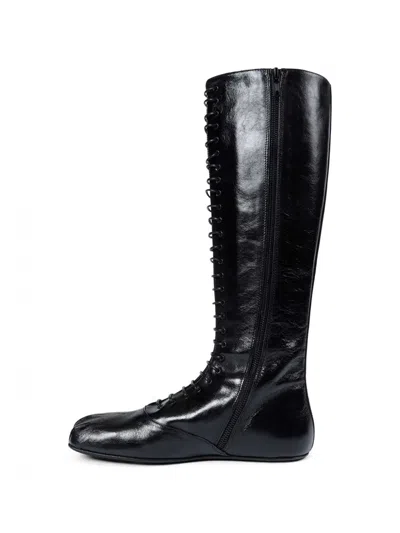 Ann Demeulemeester Ysha Boots In Semi-shiny Leather In Black
