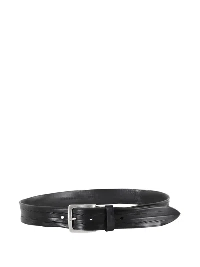 Orciani Textured Leather Belt In Orange