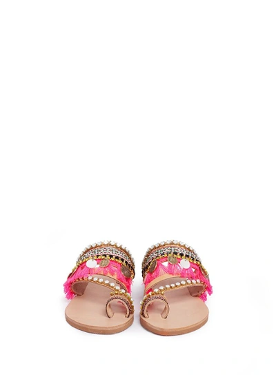 Shop Mabu By Maria Bk 'rossetta' Tassel Embellished Leather Slide Sandals