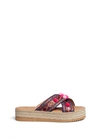 MABU BY MARIA BK 'Violette' tribal embroidered espadrille platform slide sandals
