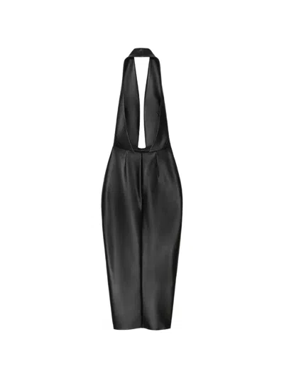 Givenchy Long Dress Draped Neck Open Back In Black