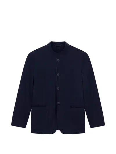 Giorgio Armani Button Pocket Jacket In Blue