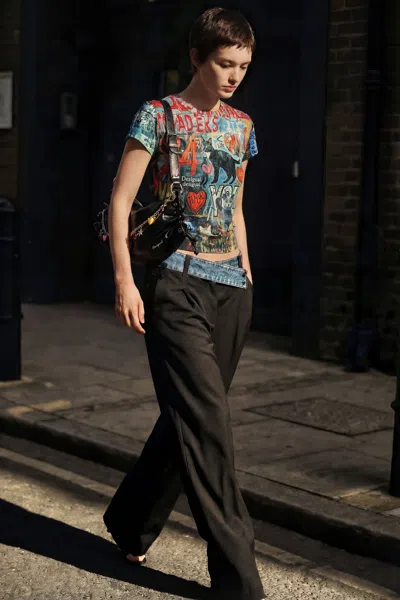 Desigual Printed Cat T-shirt In Multi