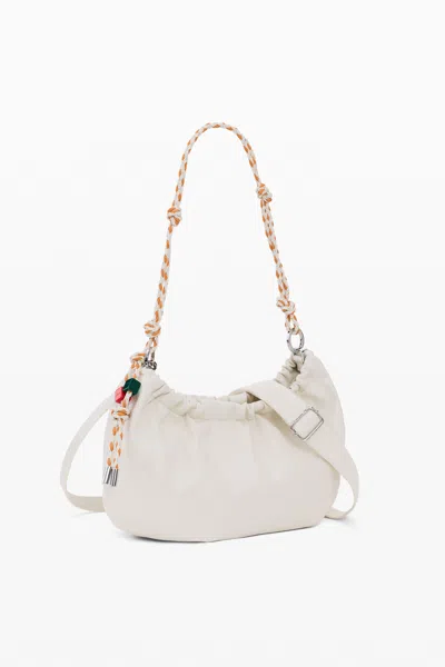 Desigual Medium Oval Bag With Charms In White