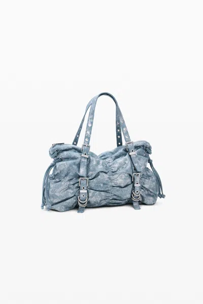 Desigual Medium Ruched Denim Backpack In Blue