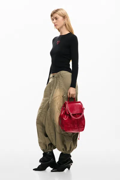 Desigual Small Backpack Logo In Red