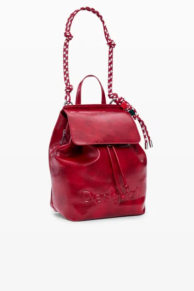Desigual Small Backpack Logo In Red