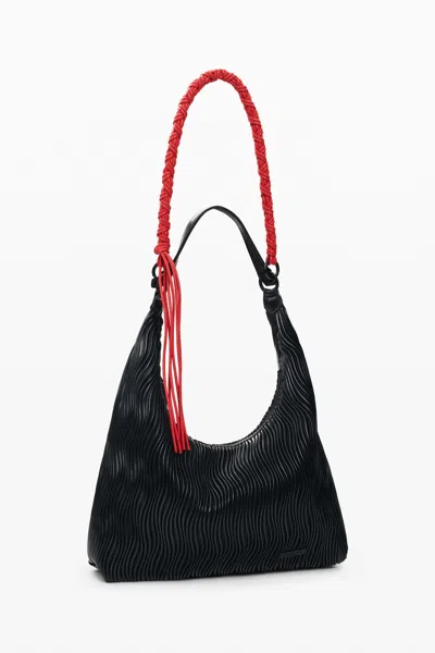 Desigual Medium Embossed Bag In Black