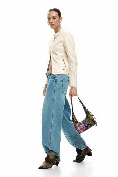Desigual Printed Arty Bag In Multi