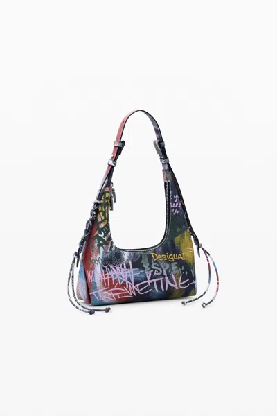 Desigual Printed Arty Bag In Multi