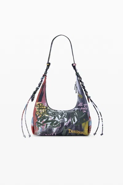 Desigual Printed Arty Bag In Multi