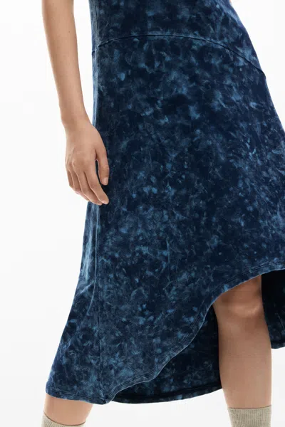 Desigual Off The Shoulder High-low Dress In Blue