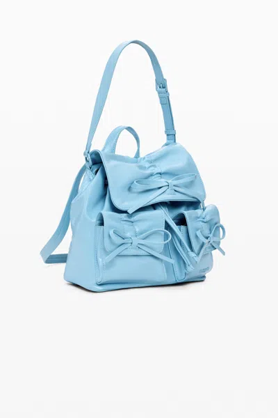 Desigual Small Shiny Bow Backpack In Blue