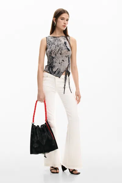 Desigual Convertible Embossed Backpack In Black