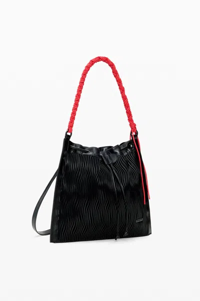 Desigual Convertible Embossed Backpack In Black