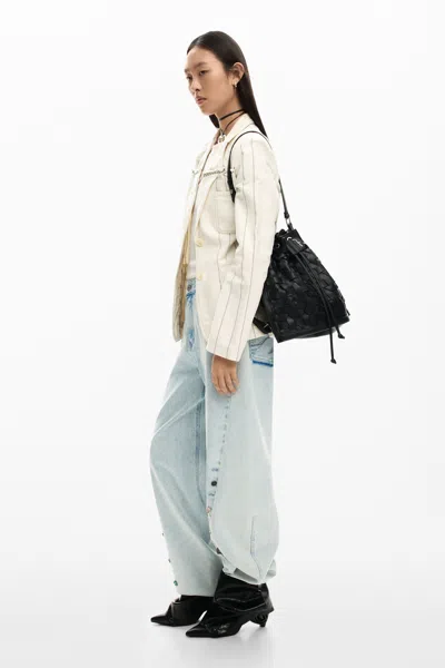 Desigual Braided Backpack In Black