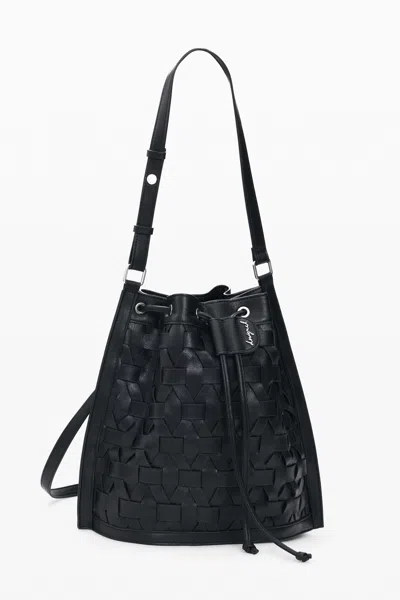 Desigual Braided Backpack In Black