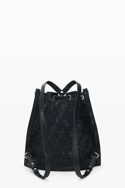 Desigual Braided Backpack In Black