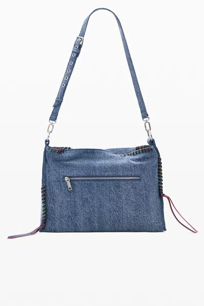 Desigual Big Denim Heart Bag In Blue